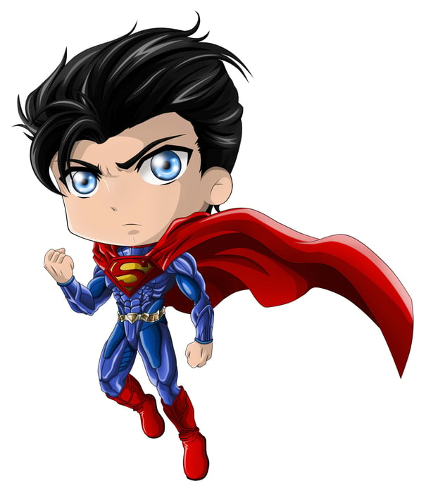 Chibi Siêu Nhân - Bức tranh siêu đẹp và dễ thương về Superman