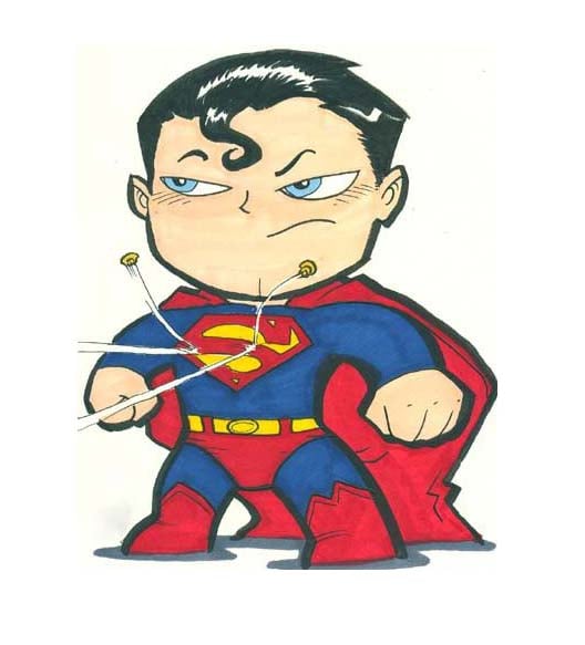 Chibi Siêu Nhân - Bức tranh siêu đẹp và dễ thương về Superman