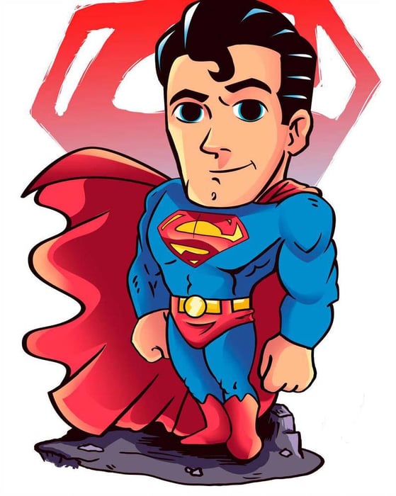 Chibi Siêu Nhân - Bức tranh siêu đẹp và dễ thương về Superman