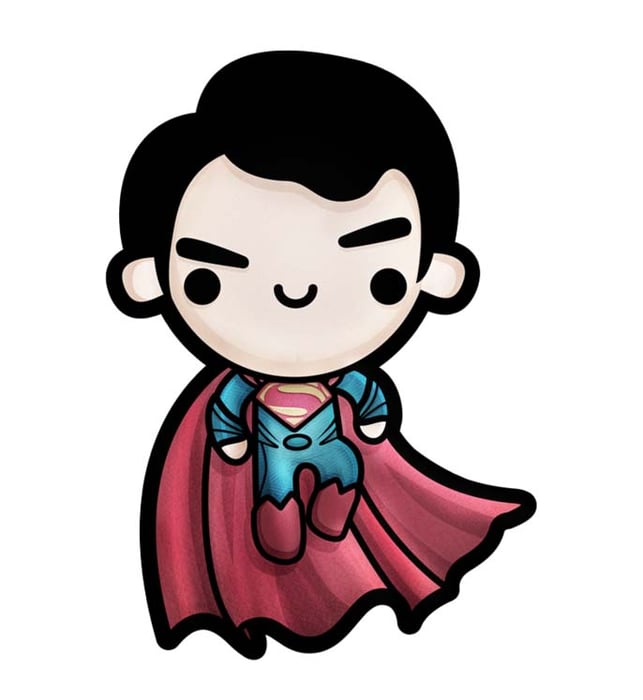 Chibi Siêu Nhân - Bức tranh siêu đẹp và dễ thương về Superman