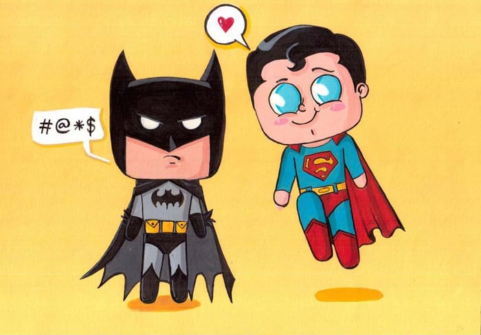 Chibi Siêu Nhân - Bức tranh siêu đẹp và dễ thương về Superman