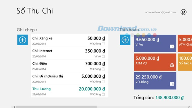 Sổ thu chi MISA 4.9 Quản lý chi tiêu cá nhân