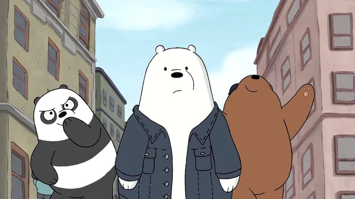 Bức tranh nền We Bare Bears đẹp lung linh