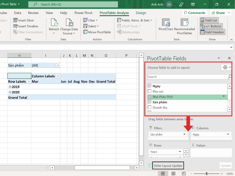 Pivot Excel là gì? Cách sử dụng Pivot Table trong Excel