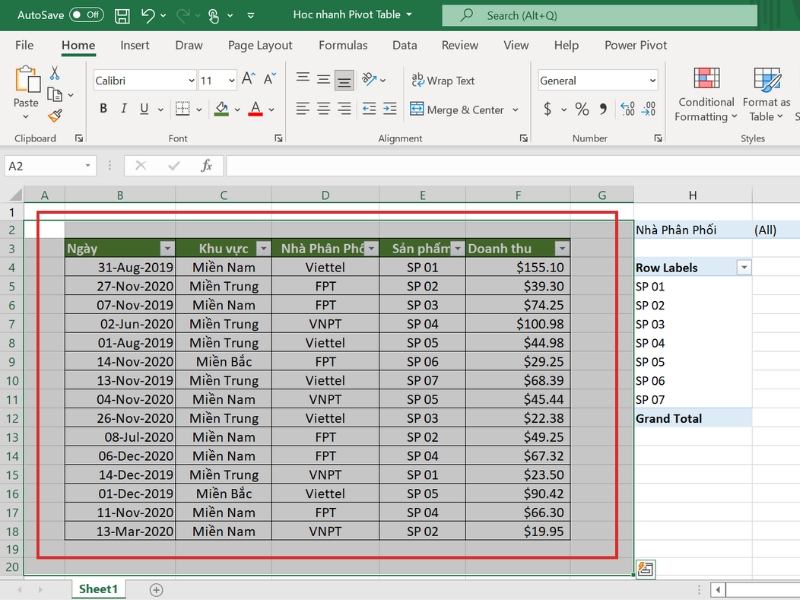 Pivot Excel là gì? Cách sử dụng Pivot Table trong Excel