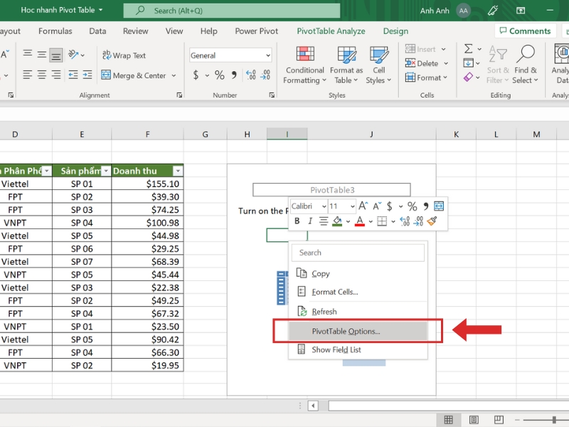 Pivot Excel là gì? Cách sử dụng Pivot Table trong Excel