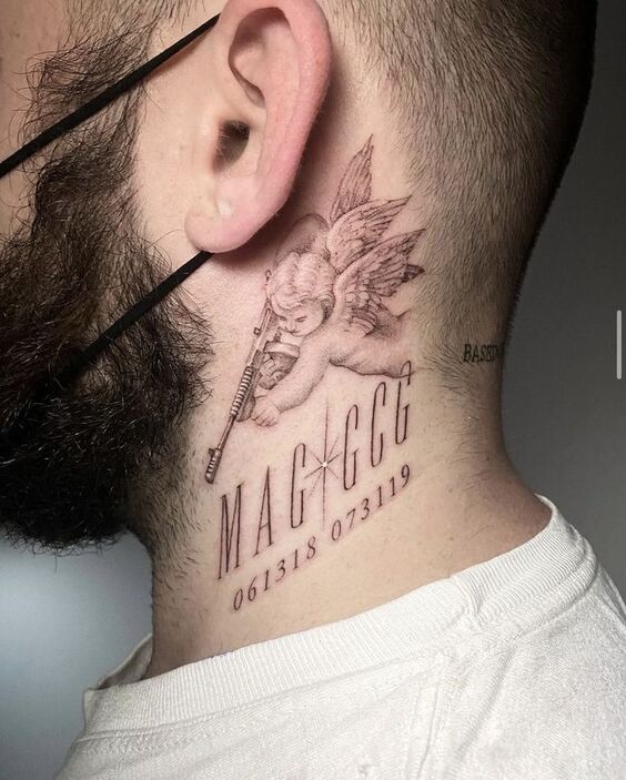 Trọn bộ 555+ hình xăm chữ ở cổ đẹp, phong cách, độc đáo - Genztattoo