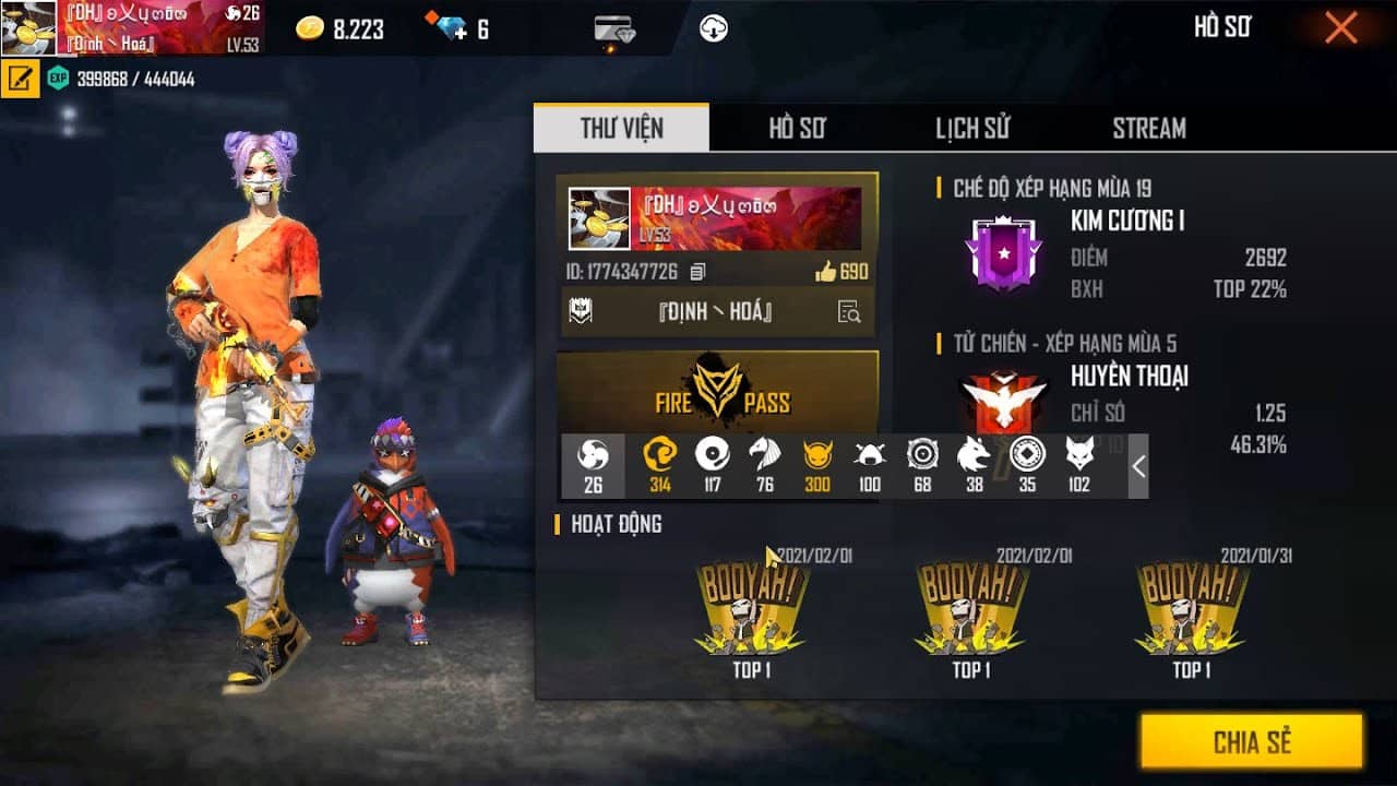 Ảnh Free Fire giàu, ảnh nick Free Fire giàu, ảnh acc Free Fire giàu