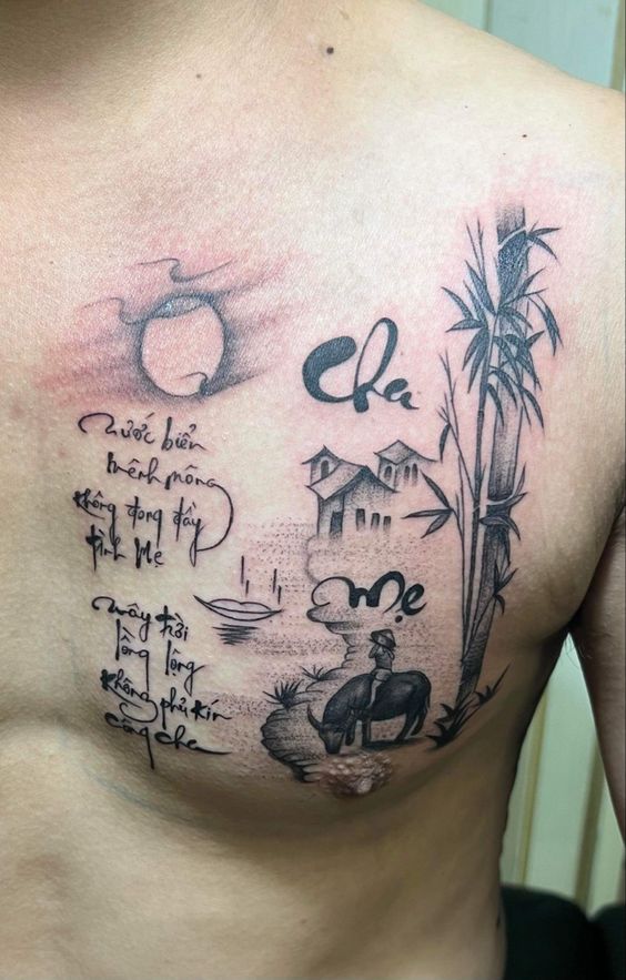 Tổng hợp 888+ hình xăm chữ cha mẹ ý nghĩa, ấn tượng - Genztattoo