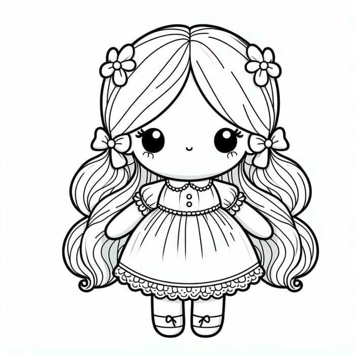 99+ Tranh tô màu búp bê giấy chibi cute dễ thương