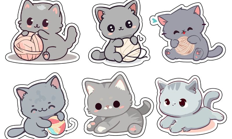 20 Mẫu sticker mèo cute dễ thương được yêu thích 2024